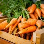 carrots in a wooden box