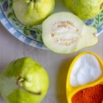 guava on cremic plate